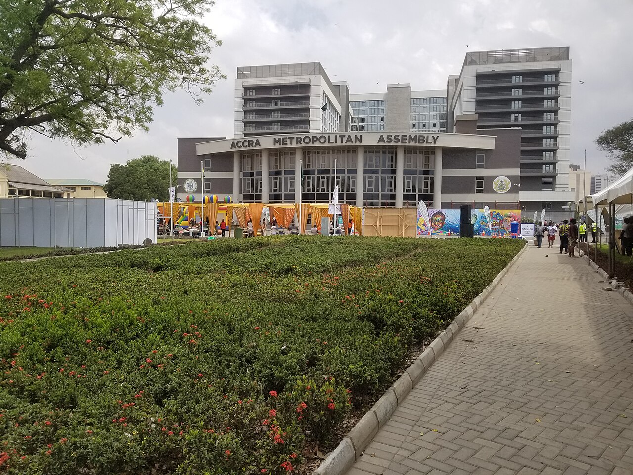 The Accra Metropolitan Assembly office building in Accra, Ghana, the Metropolitan Assembly that registers ordinance and customary marriages through its Marriage Registry