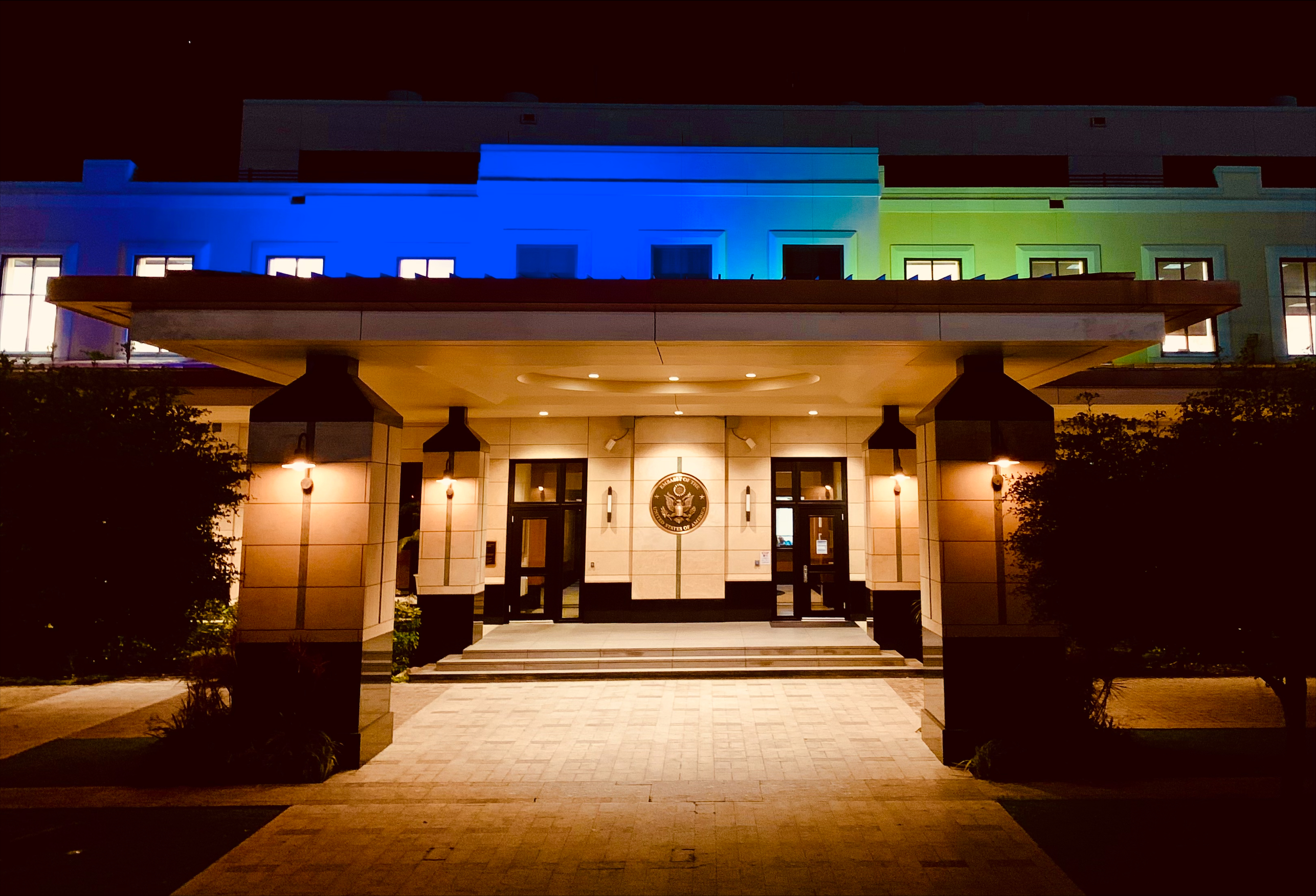 The U.S. Embassy in Kingston, Jamaica, where immigrant visa interviews and 221(g) refusals are handled