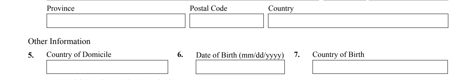 Form I-864, Part 2 (Information About You) : Item 5 Country of Domicile as it appears on edition 08/24/26